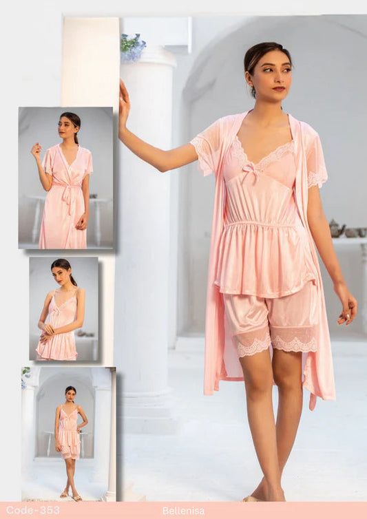 Beautiful 3-Piece Bridal Nighty Set