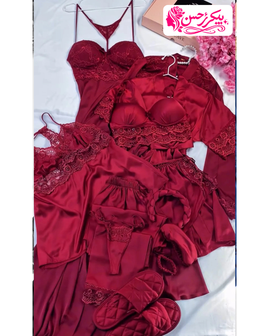 8-Piece Luxury Silk + 6-Piece Luxury Silk Nightwear Bundle