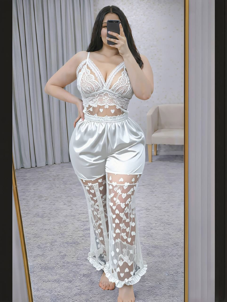 Lingerie Set – Luxe Intimate Wear with Heart Details | Premium Silk Blend