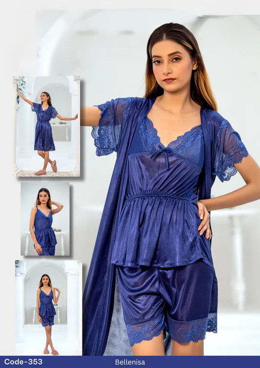 Beautiful 3-Piece Bridal Nighty Set