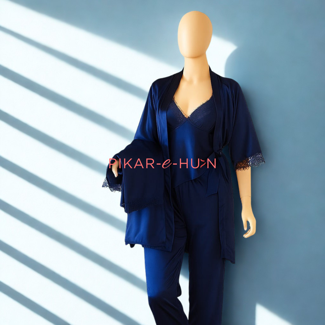 Lace-Trimmed 5 Piece Nightwear Set