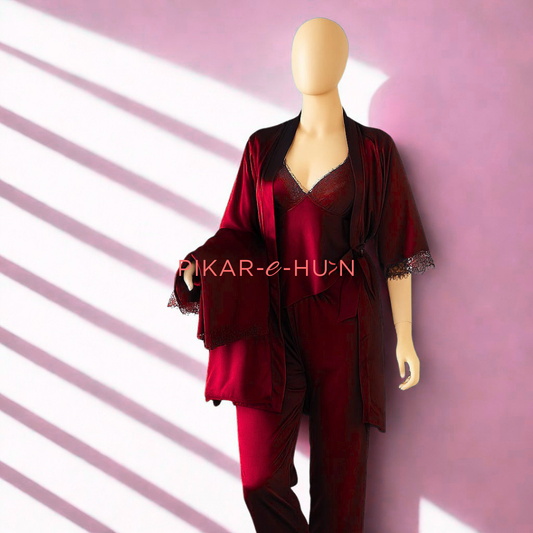 Lace-Trimmed 5 Piece Nightwear Set