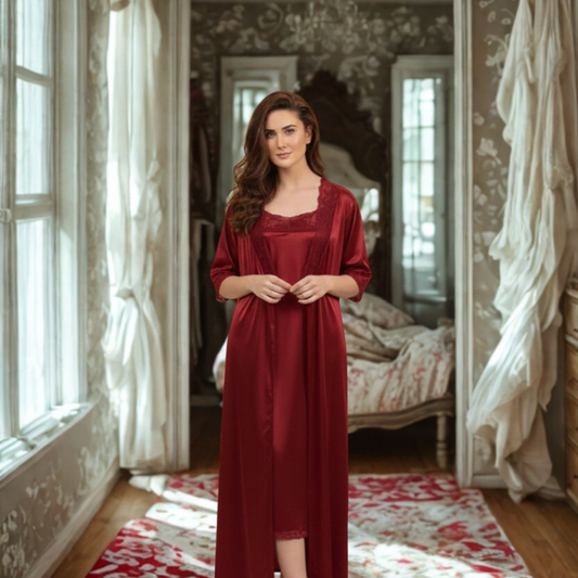 Luxury 2-Piece Long Nightgown & Robe Set