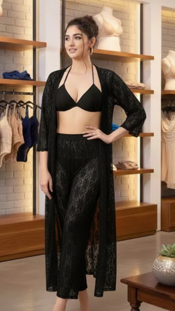 Floral Elegance 4-Piece Nightwear + Seamless BodyShaper Set