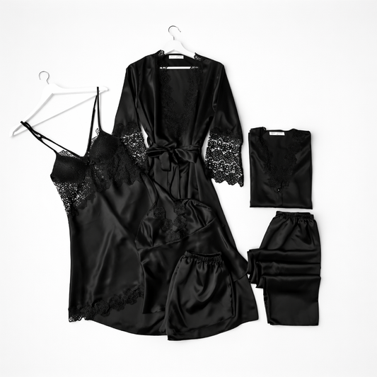 6 Piece Luxury Silk Nightwear Set