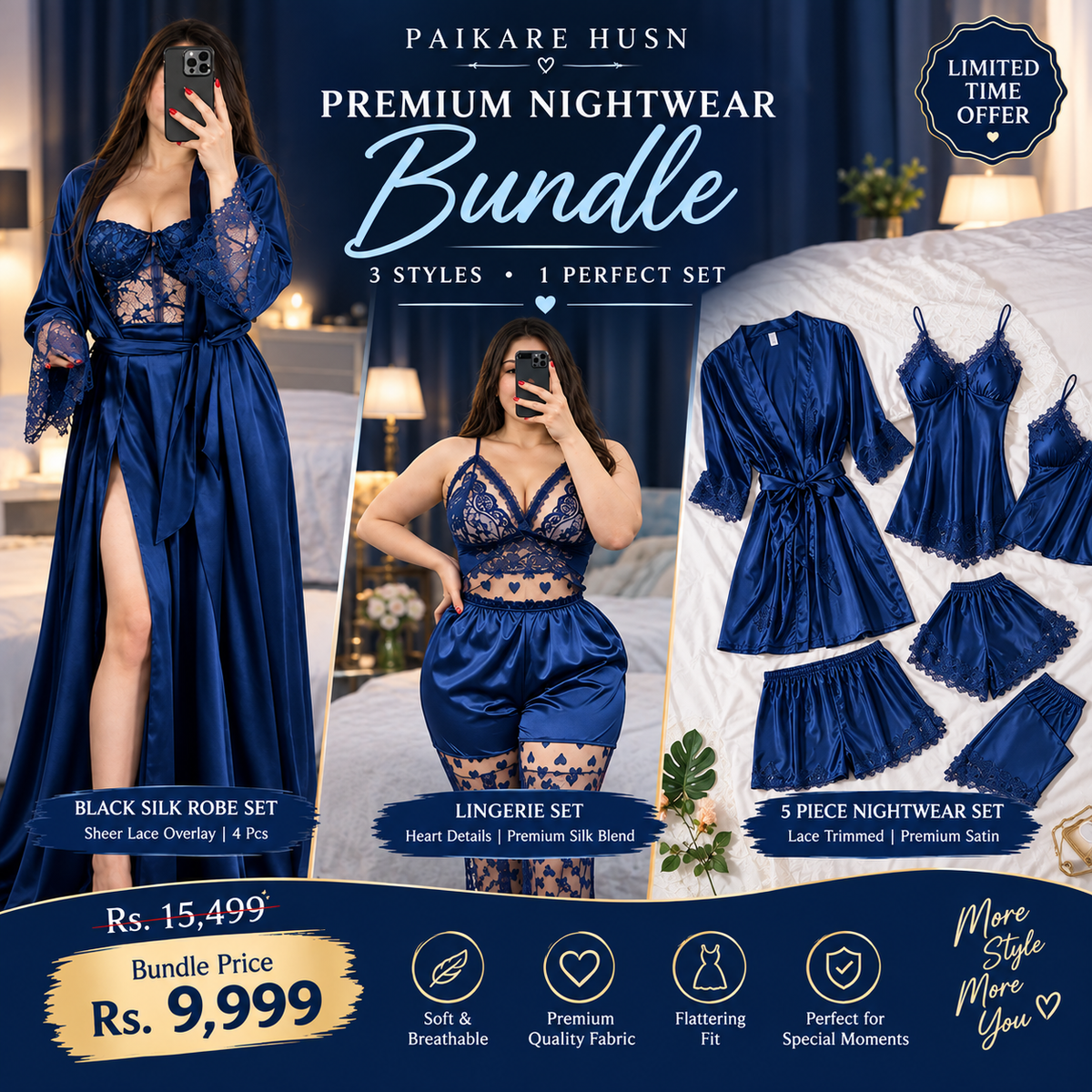 Bridal Nightwear Luxury Bundle – 3 Styles Collection