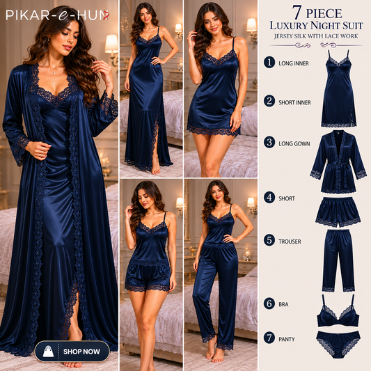 Original Silk Luxury 7-Piece Silk Nightwear Set