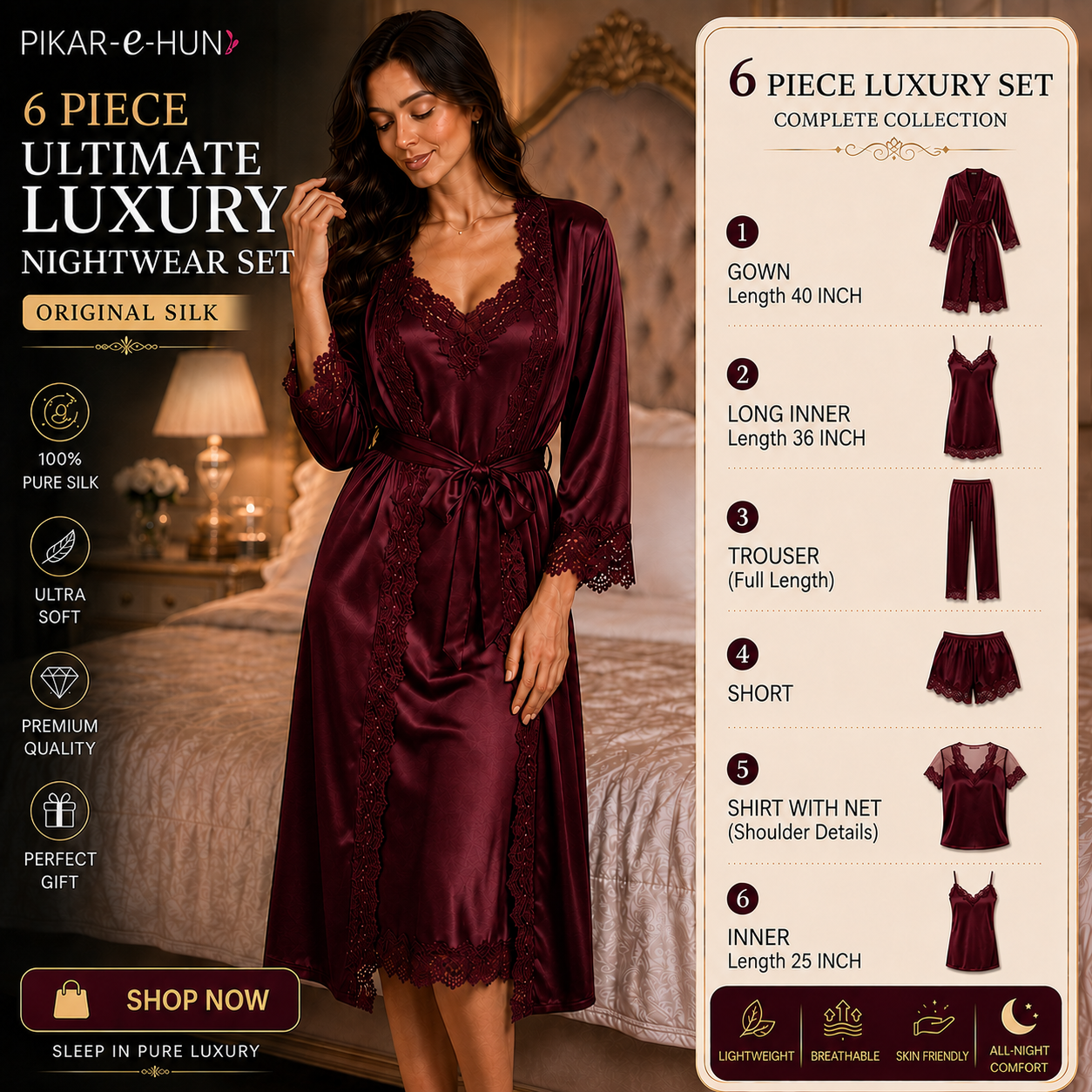 ORIGINAL SILK | 6-Piece Nightwear Set