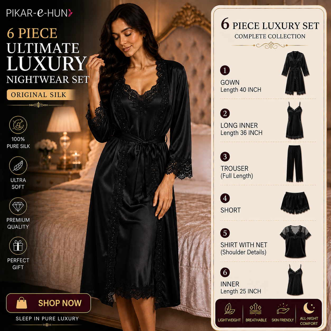 ORIGINAL SILK | 6-Piece Nightwear Set