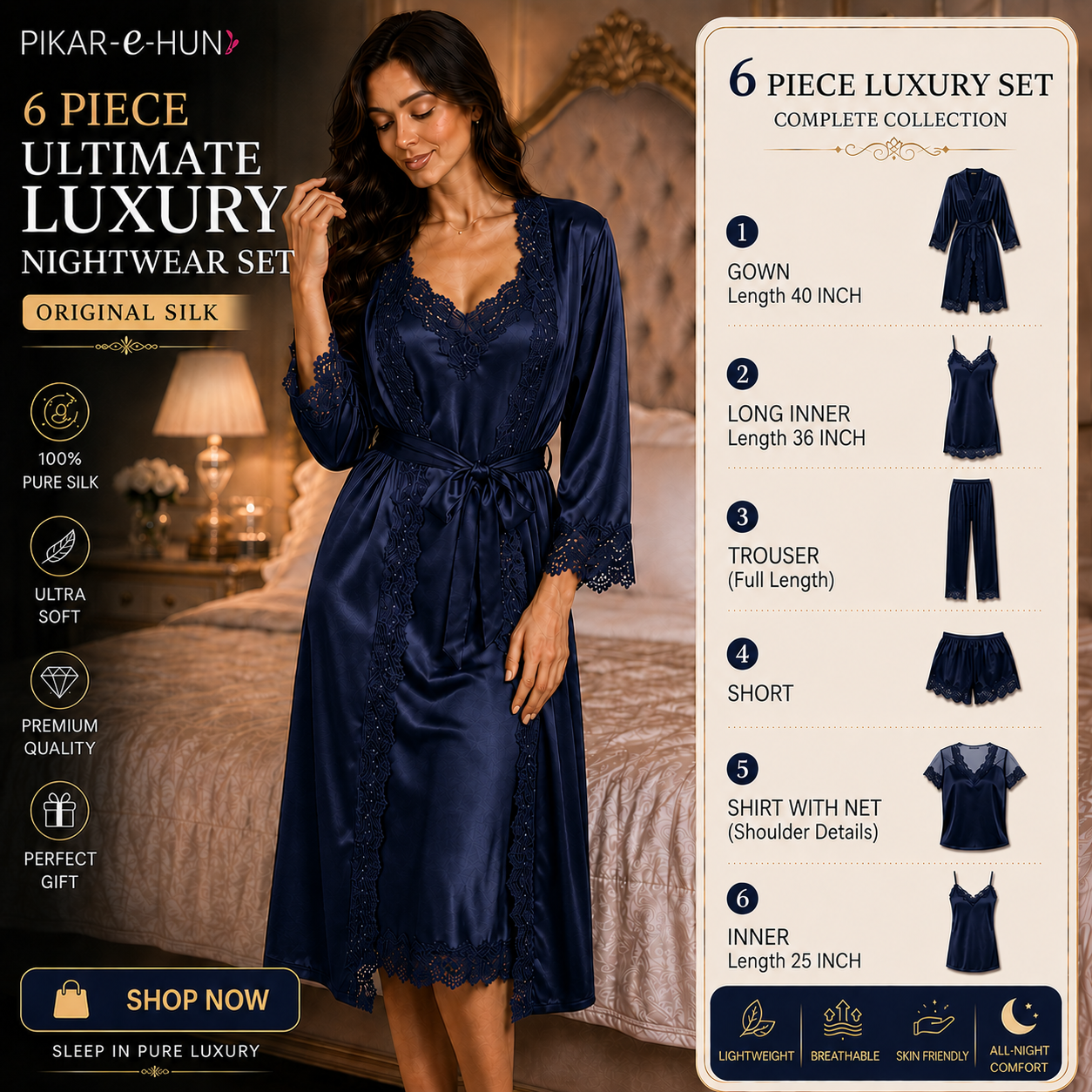 ORIGINAL SILK | 6-Piece Nightwear Set