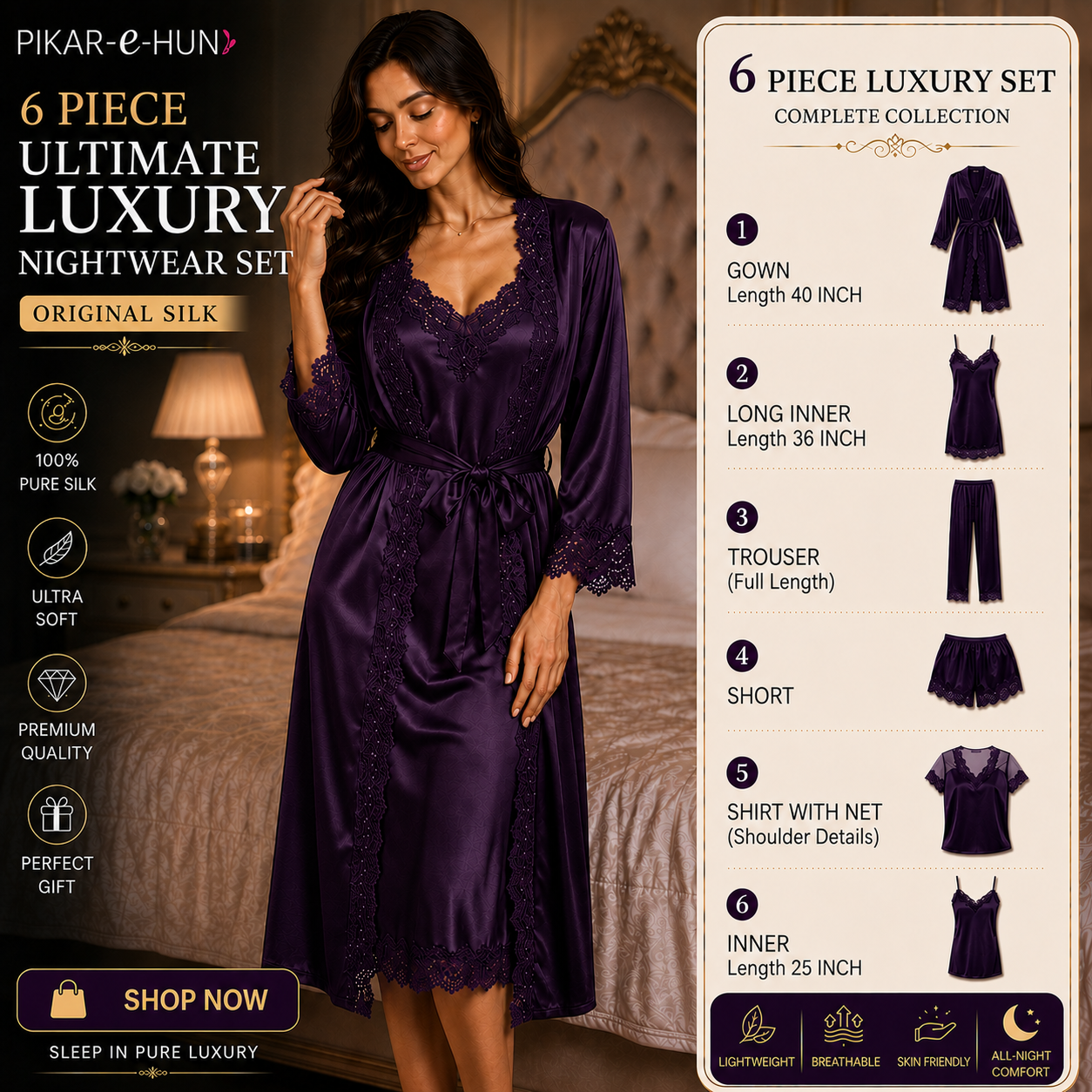 ORIGINAL SILK | 6-Piece Nightwear Set