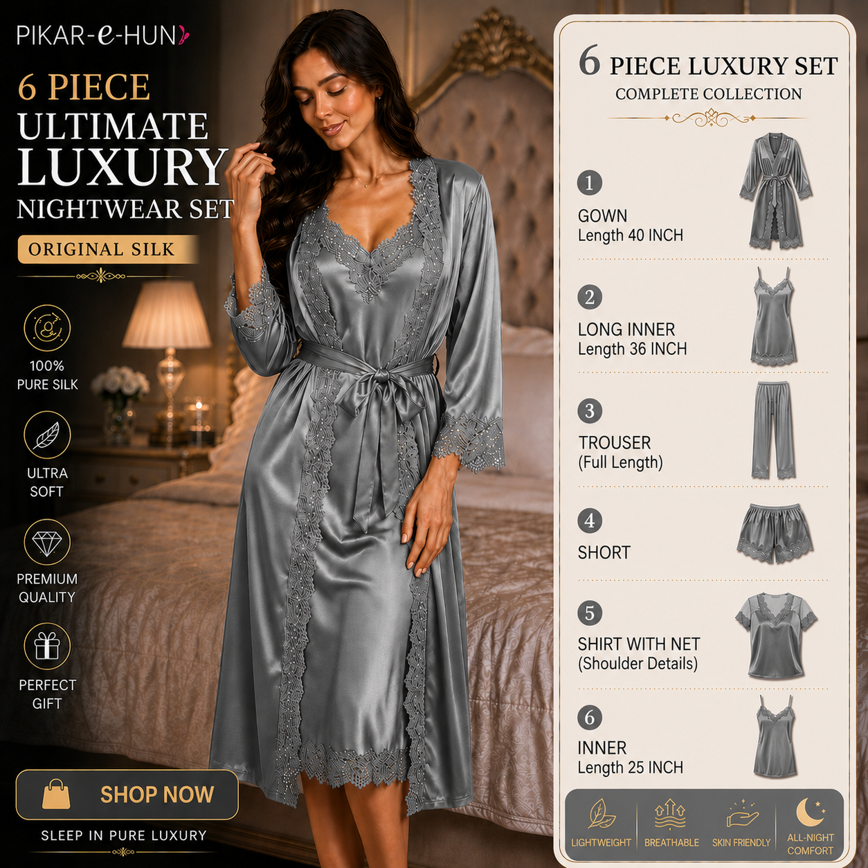 ORIGINAL SILK | 6-Piece Nightwear Set