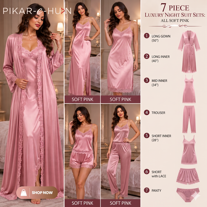 Original Silk Luxury 7-Piece Silk Nightwear Set