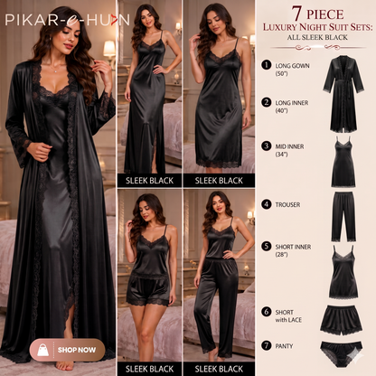 Original Silk Luxury 7-Piece Silk Nightwear Set