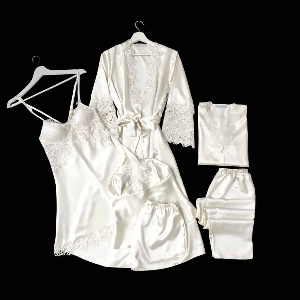 6 Piece Luxury Silk Nightwear Set