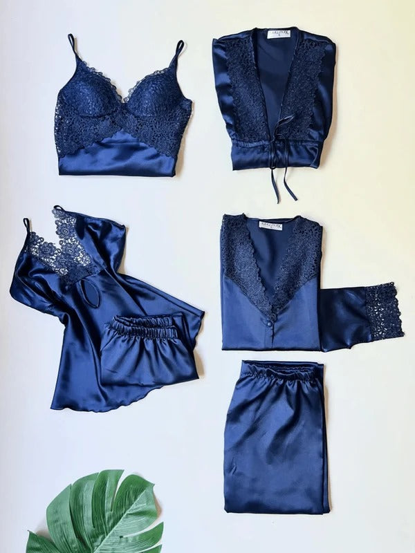 6-Piece Silk Nightwear + 2-Piece Long Inner & Gown
