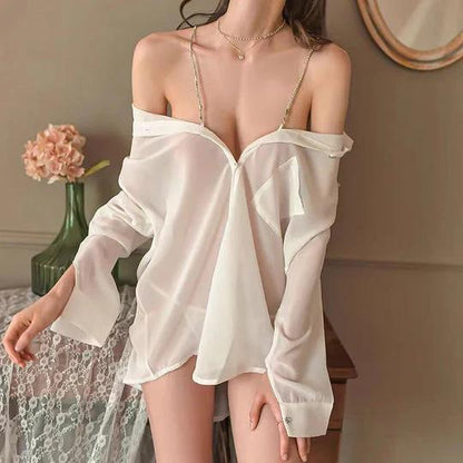 Off-Shoulder Chain Strap Top - Barely There, Bold Everywhere