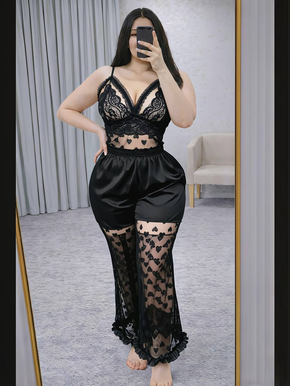 Lingerie Set – Luxe Intimate Wear with Heart Details | Premium Silk Blend