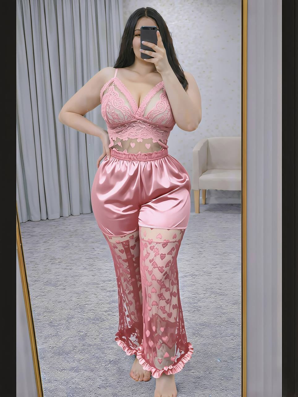 Lingerie Set – Luxe Intimate Wear with Heart Details | Premium Silk Blend