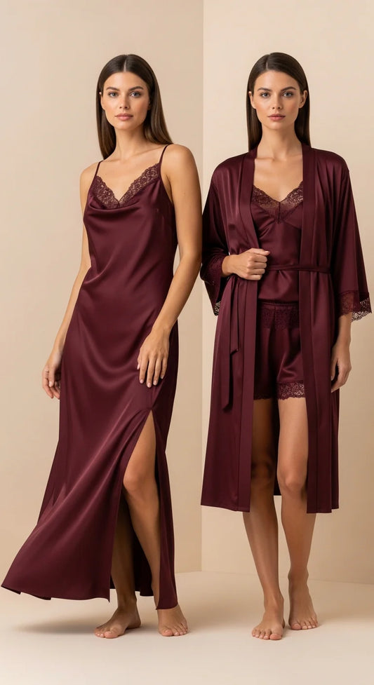 8-Piece Luxury Silk + 6-Piece Luxury Silk Nightwear Bundle
