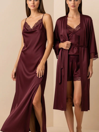 8-Piece Luxury Silk + 6-Piece Luxury Silk Nightwear Bundle