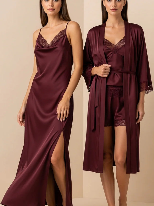 8-Piece Luxury Silk + 6-Piece Luxury Silk Nightwear Bundle